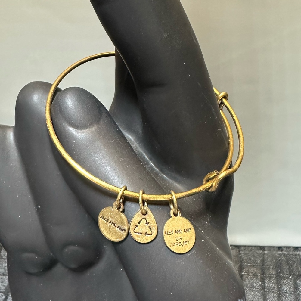 Alex and Ani Gold Tone Charm Bracelet